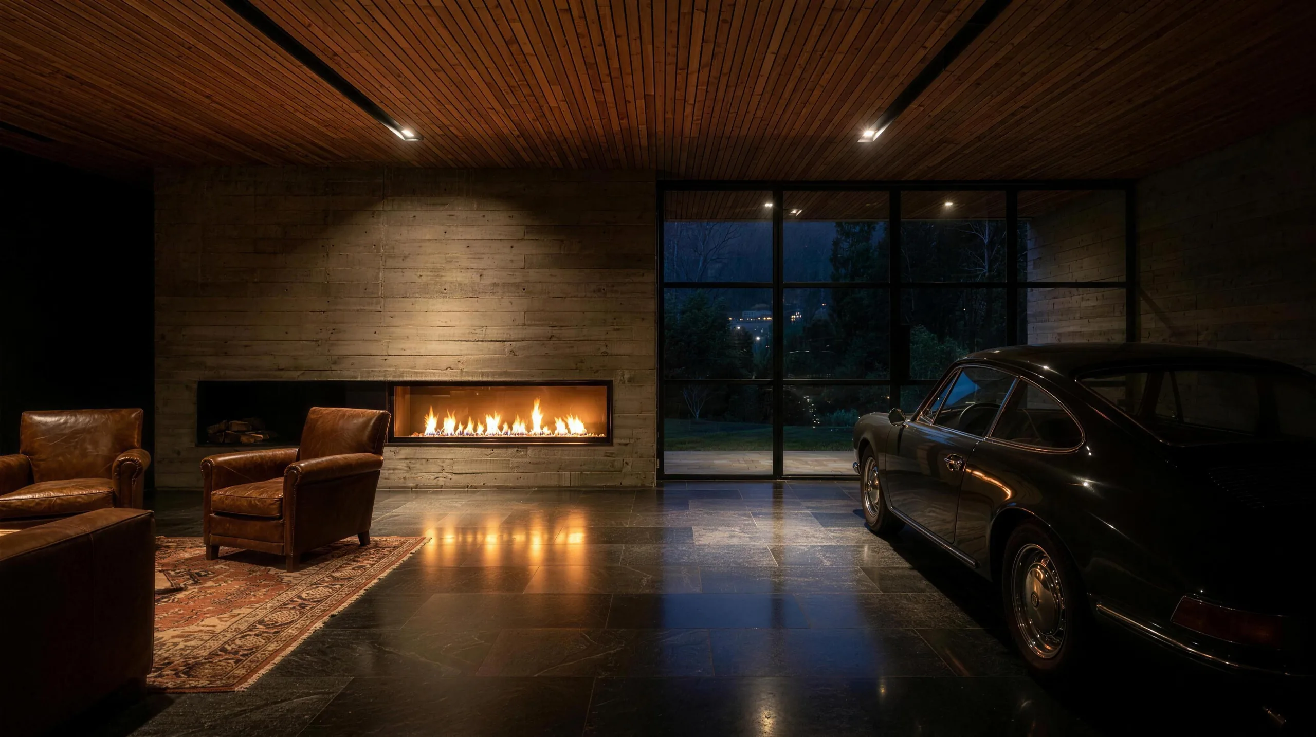 El lounge · interior de garaje privado